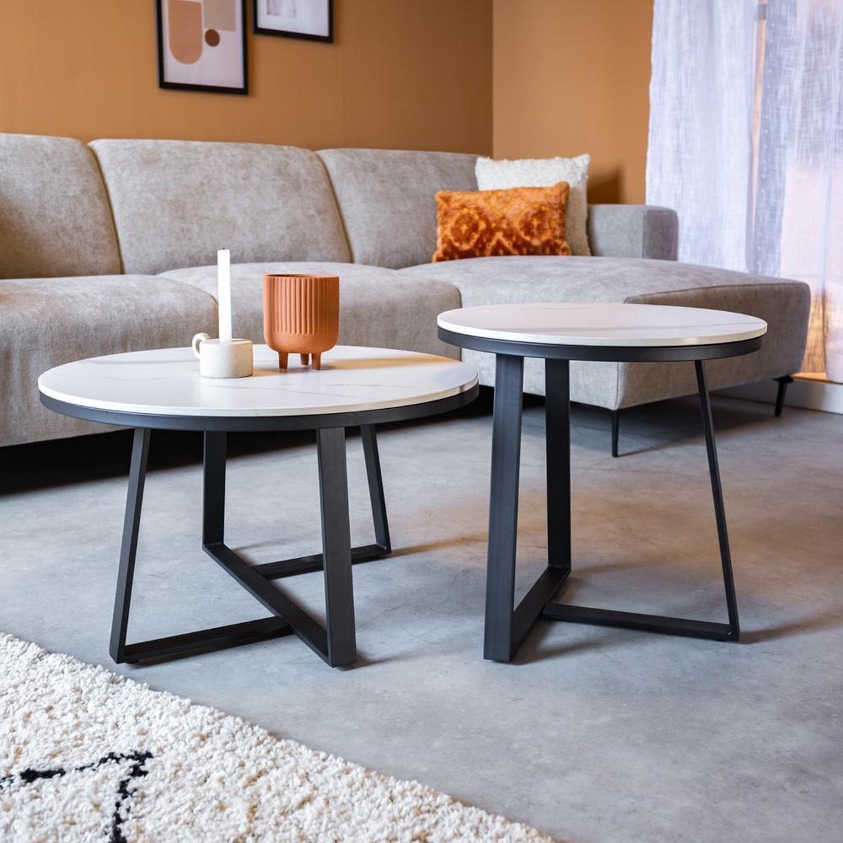 Coffee table Marble Look Tanner White