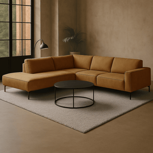 Cognac corner sofa