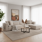Modular XXL corner sofa Sora 430 cm wide in Beige linen 