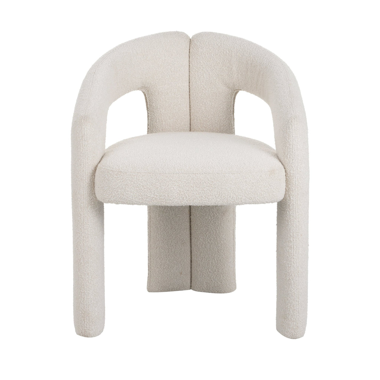 Design Dining Chair Ivory Bouclé Maro - Fully Upholstered 