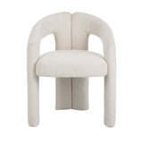 Design Dining Chair Ivory Bouclé Maro - Fully Upholstered 