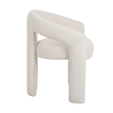 Design Dining Chair Ivory Bouclé Maro - Fully Upholstered 