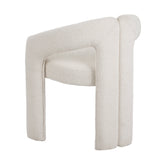 Design Dining Chair Ivory Bouclé Maro - Fully Upholstered 