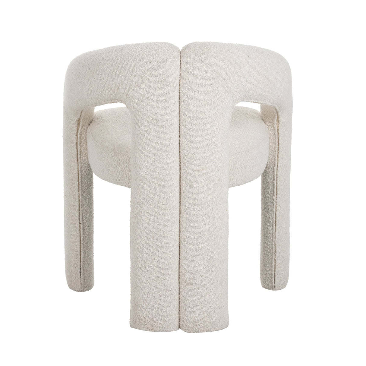 Design Dining Chair Ivory Bouclé Maro - Fully Upholstered 
