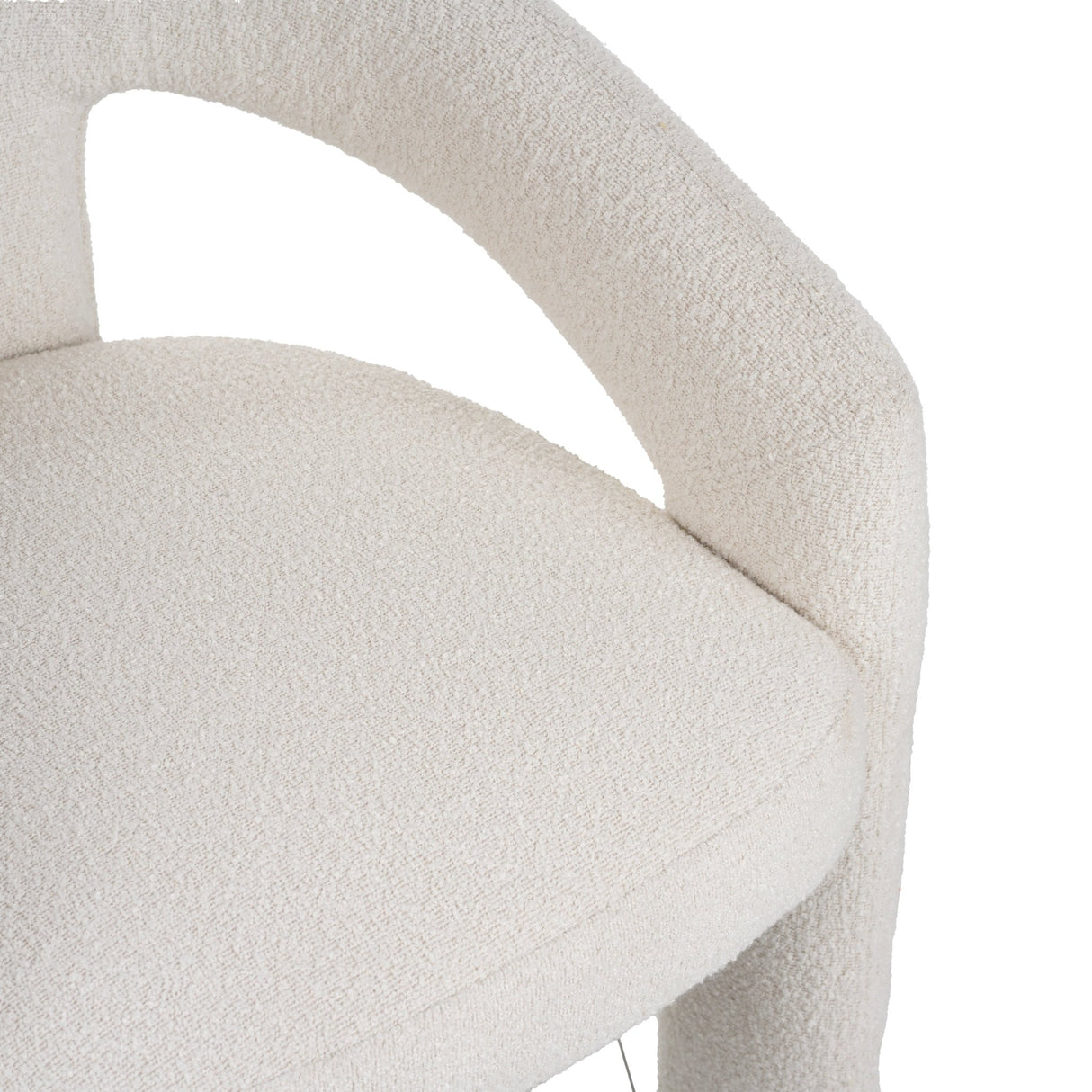 Design Dining Chair Ivory Bouclé Maro - Fully Upholstered 