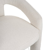 Design Dining Chair Ivory Bouclé Maro - Fully Upholstered 