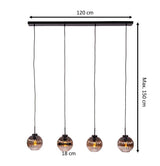 Viola 4-Light Pendant Lamp Glass Brown