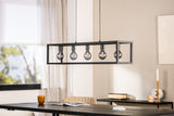 Hanging lamp Tibor 5-light metal black