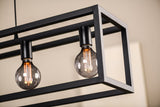 Hanging lamp Tibor 5-light metal black