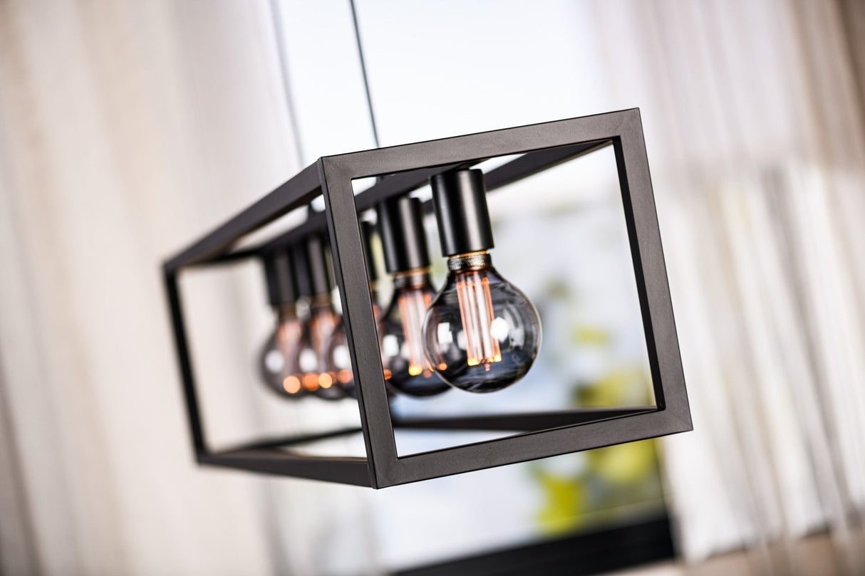 Hanging lamp Tibor 5-light metal black