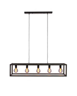 Hanging lamp Tibor 5-light metal black