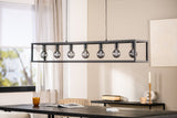 Hanging lamp Tibor 7-light metal black