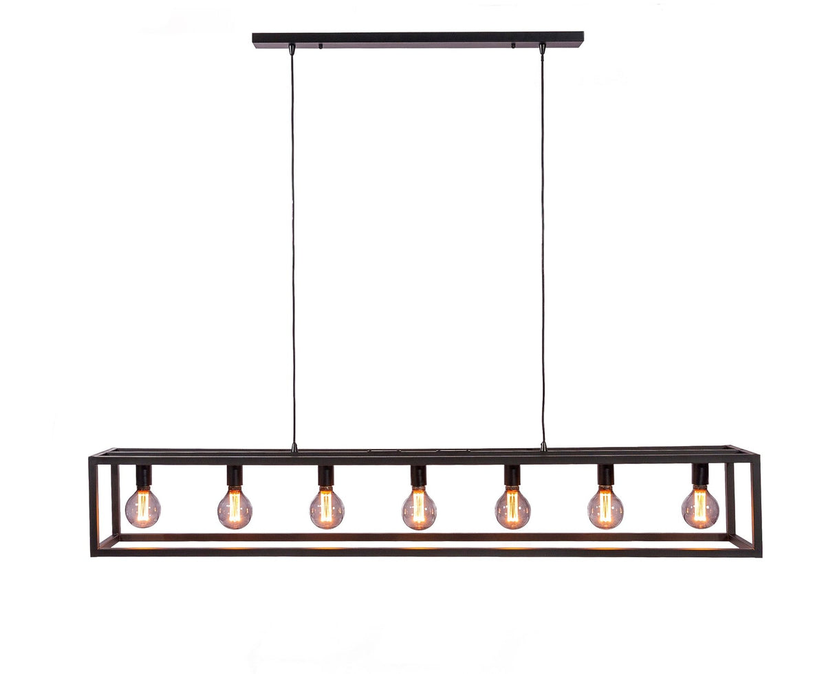 Hanging lamp Tibor 7-light metal black