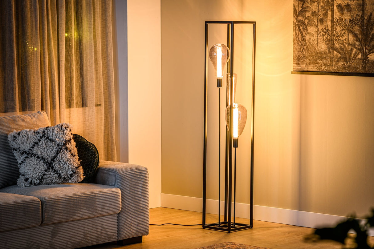 Floor lamp Tibor 3-light metal black