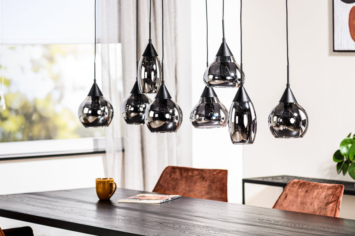 Kesi 8-Light Pendant Lamp Smoke Glass