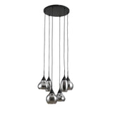 Kesi 6-Light Tiered Pendant Lamp Smoke Glass