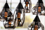 Kesi 6-Light Tiered Pendant Lamp Smoke Glass