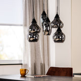 Kesi 6-Light Tiered Pendant Lamp Smoke Glass