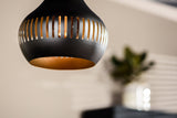 Hanging lamp Indy 3-lights stepped Kegel shape Metal Black