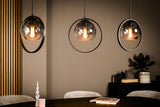 Hanging lamp Elif 3-light metal smoke glass