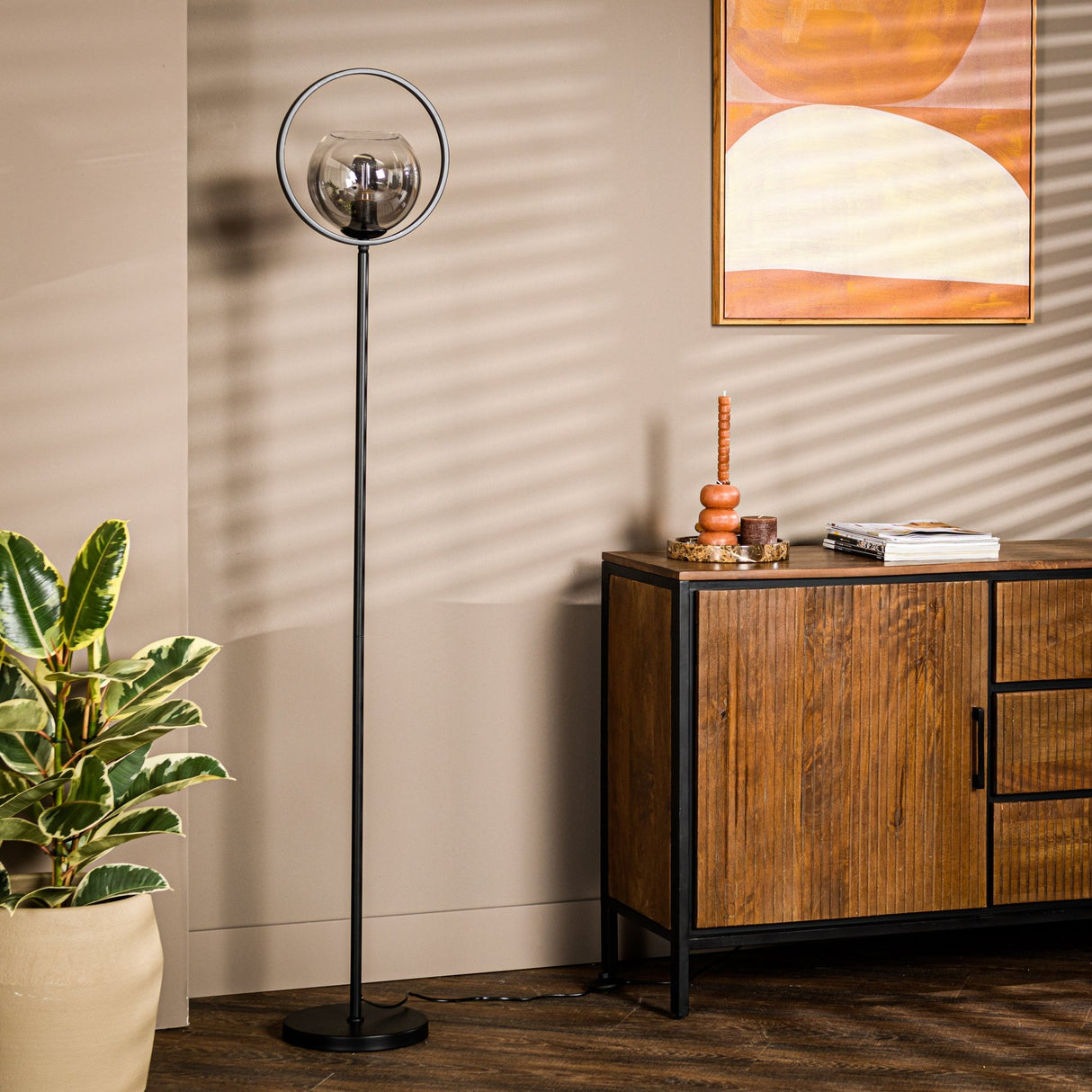 Floor lamp Elif Metal Smoke Glass