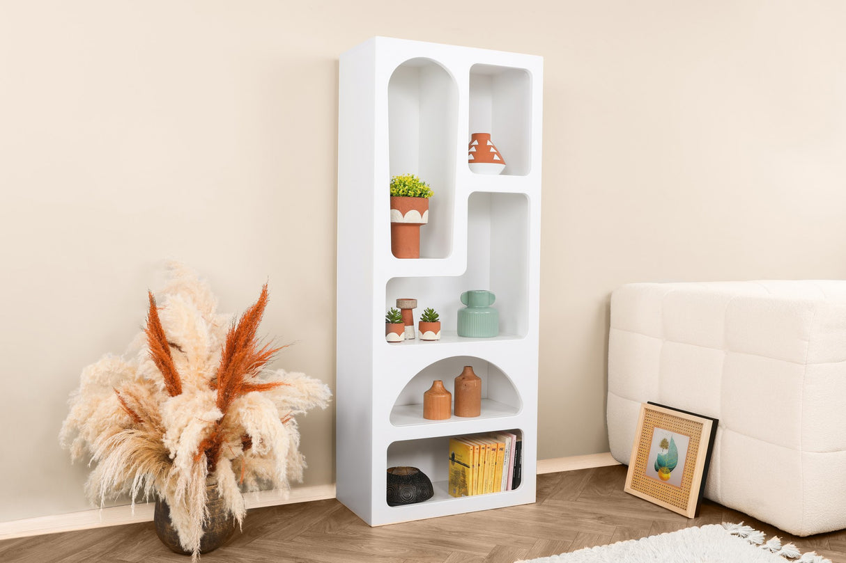 Bookcase Venus white melamine 60x150x32 cm