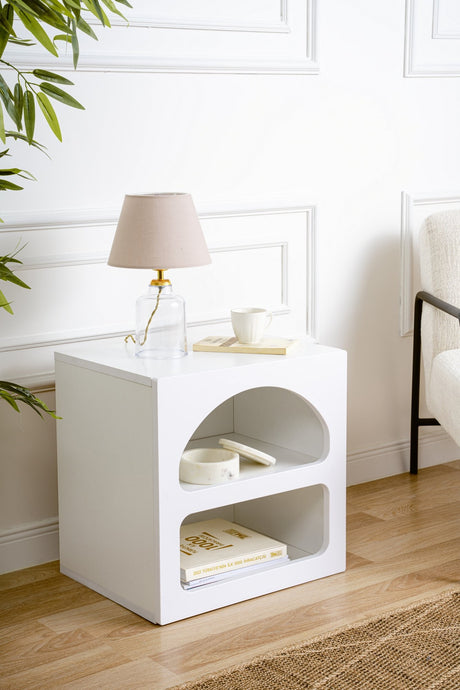 Bedside table Lorin white melamine 50x50x38 cm