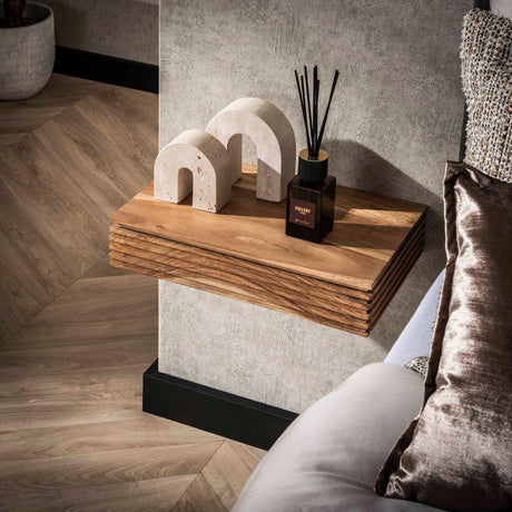 Set of 2 Solid Acacia Nightstands with Drawer – 40 cm 