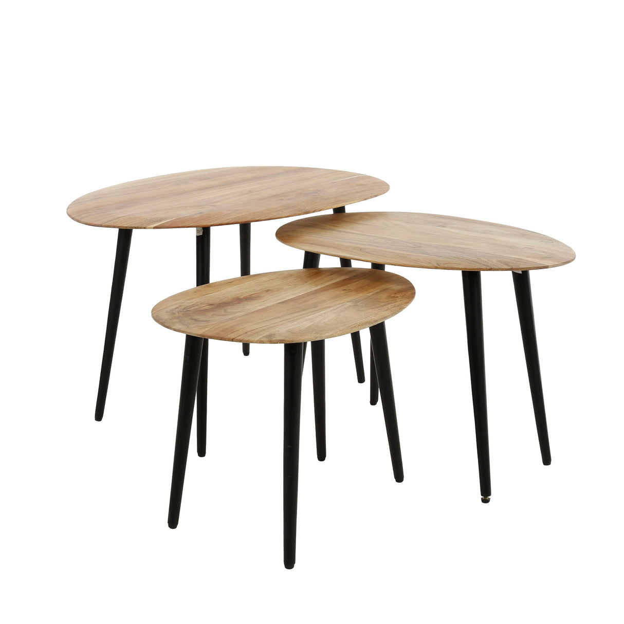 Organic coffee table set of 3 Loiza Acaciahout Naturel