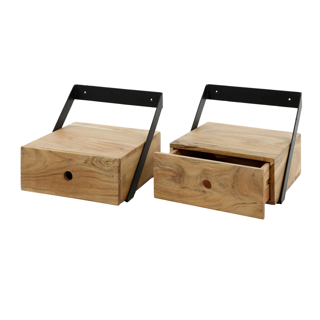 Set of 2 bedside tables Ceriel 1 drawer Acaciahout Naturel