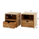 Set of 2 bedside tables Ceriel Acaciahout Naturel