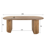 Dining table Maria Mango wood Brown 215x90 cm