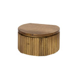 Floating bedside table Curve round 1-drawer Mango wood sand 