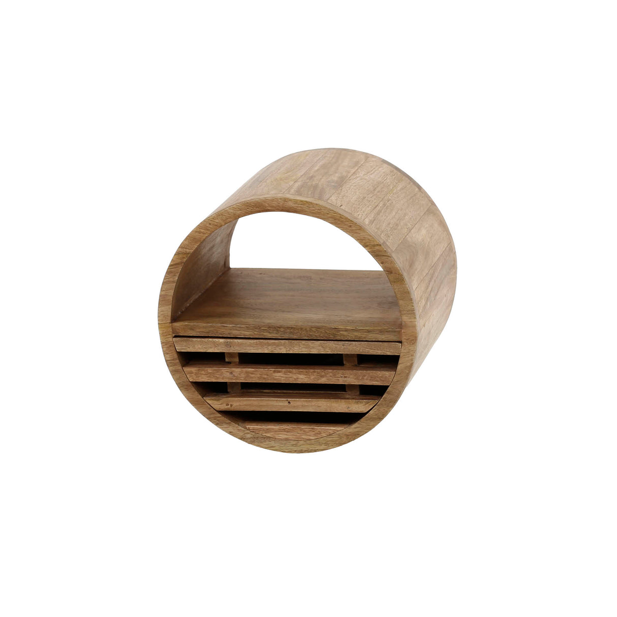 Round Wall Shelve Jerome 1 drawer mango wood sand color