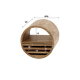 Round Wall Shelve Jerome 1 drawer mango wood sand color