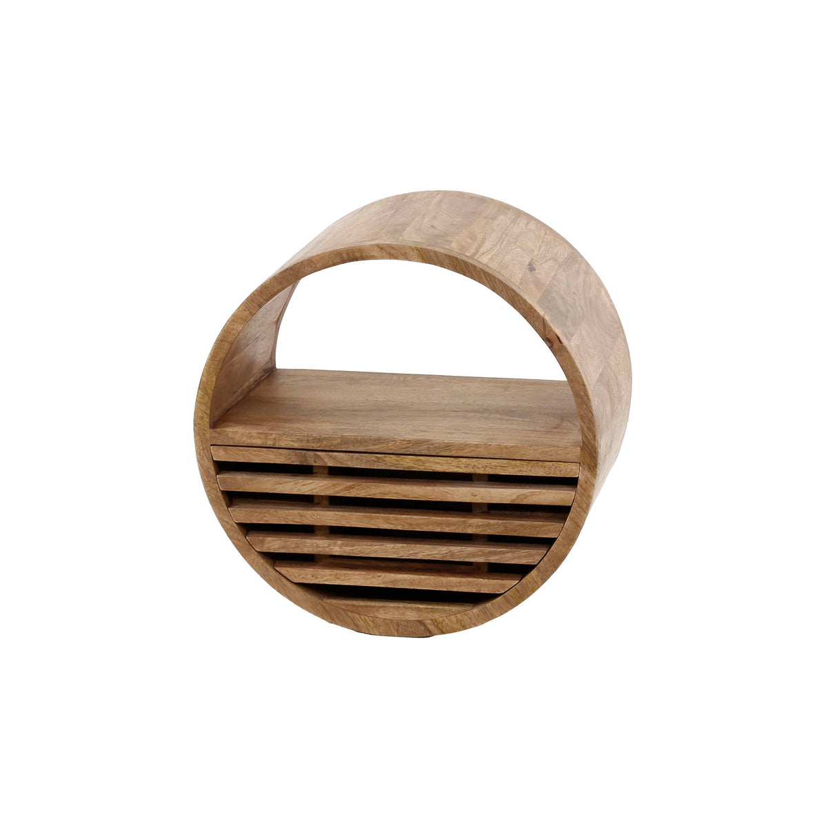 Round Wall Shelve Jerome 1 drawer mango wood sand color