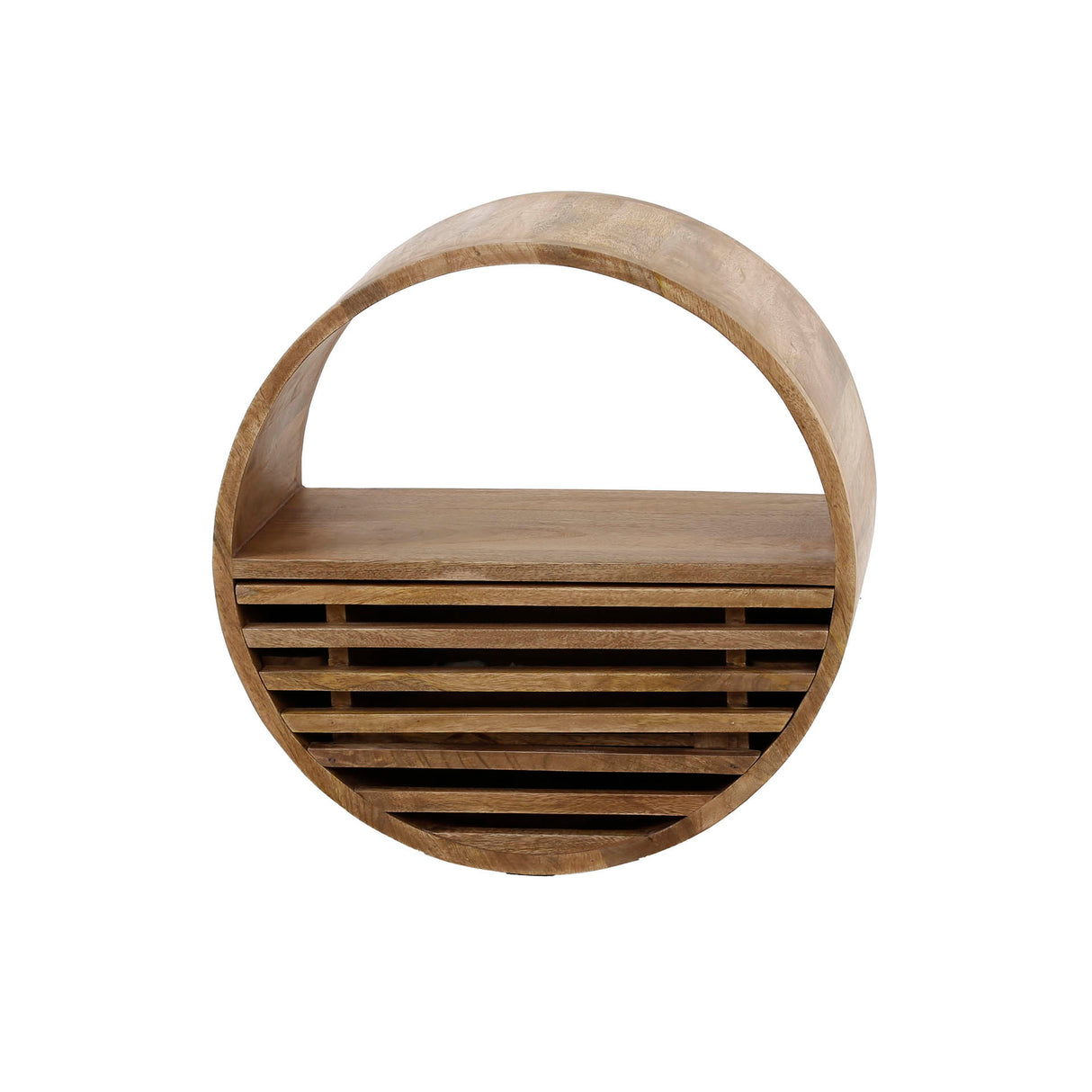 Round Wall Shelve Jerome 1 drawer mango wood sand color