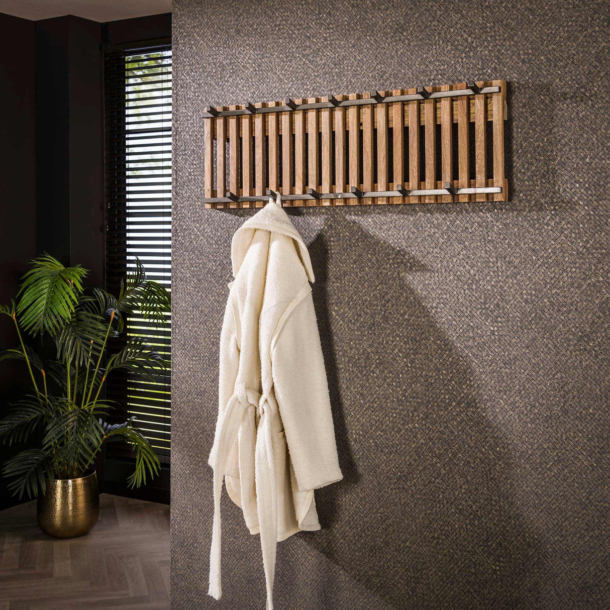 Coat rack vera 13 hooks mango wood sand color