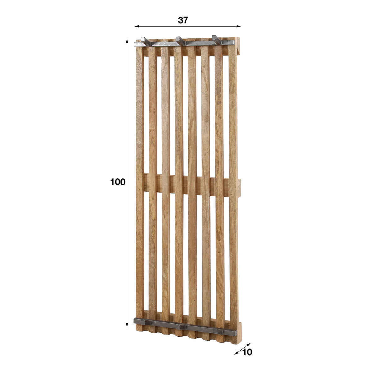 Coat rack Vera 6 hooks Mango wood sand color