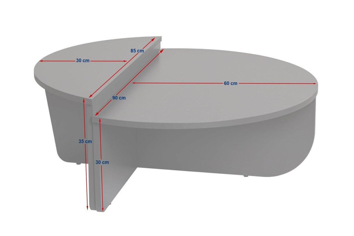 Round Coffee Table Marble Tiered Melamine 90 cm Orin 