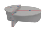 Round Coffee Table Atlantic Pinewood Stepped Melamine 90 cm Orin 