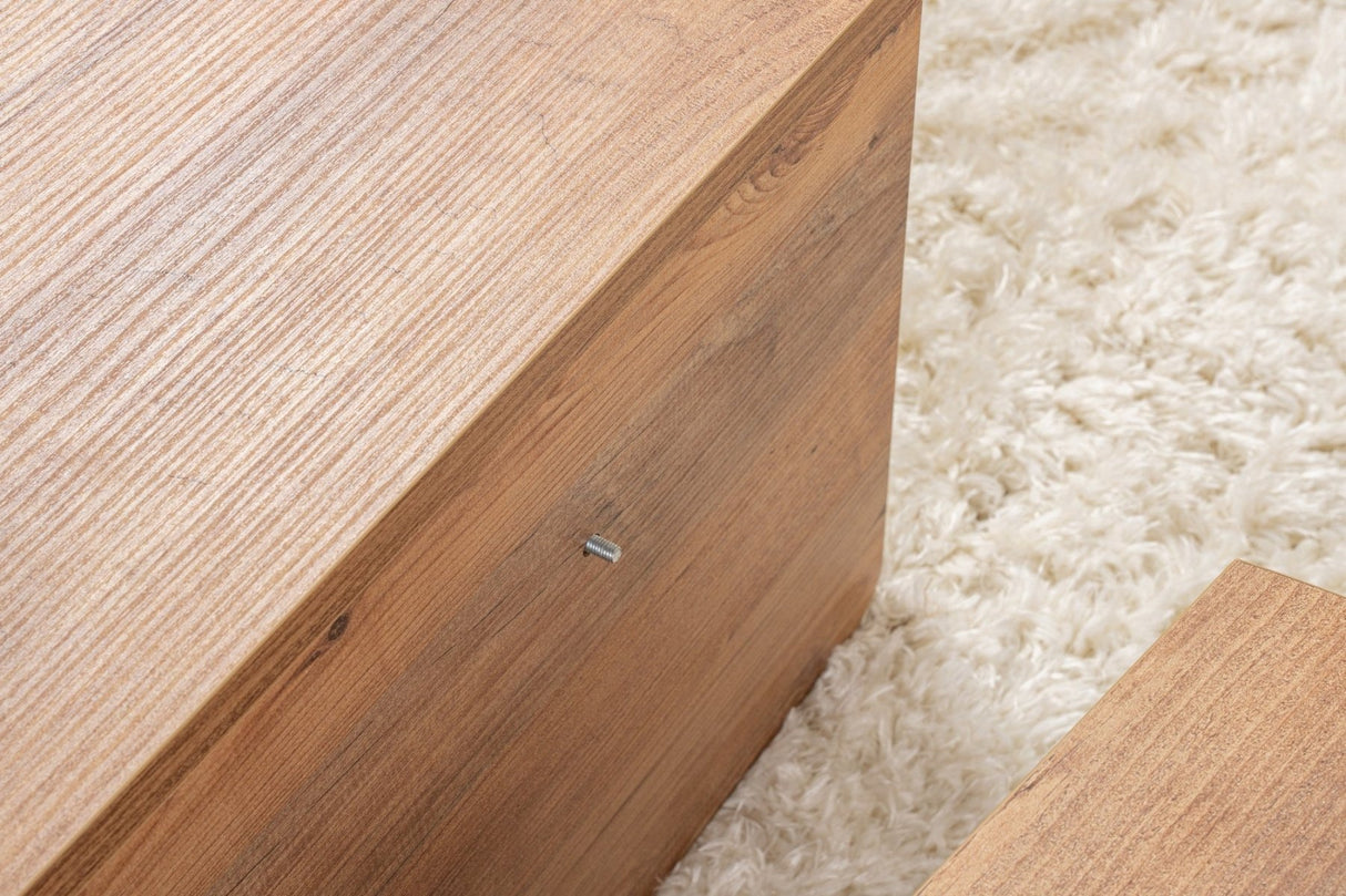 Round Coffee Table Atlantic Pinewood Stepped Melamine 90 cm Orin 