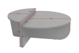 Round Coffee Table Grey Tiered Melamine 90 cm Orin 