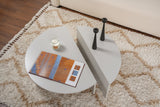 Round Coffee Table Grey Tiered Melamine 90 cm Orin 