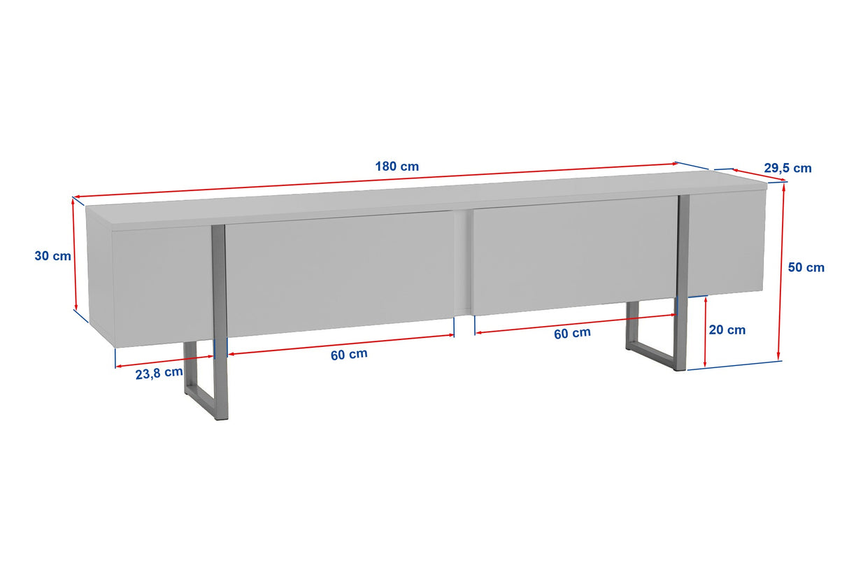 TV Meubel Marmer Melamine Zwart Frame Blitz 50x180x29,5 cm