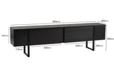 TV Cabinet Black Melamine Blitz 50x180x29.5 cm 