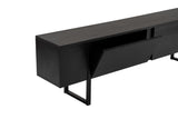 TV Cabinet Black Melamine Blitz 50x180x29.5 cm 