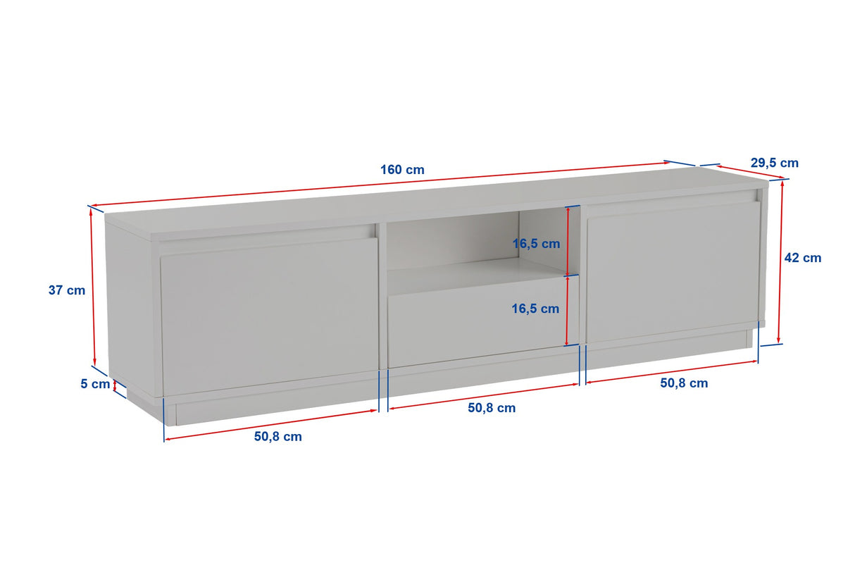 TV Meubel Grijs Melamine Flare 42x160x29,5 cm