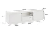 TV furniture VANGUARD Naturel White Melamine 160x42x29.5 cm