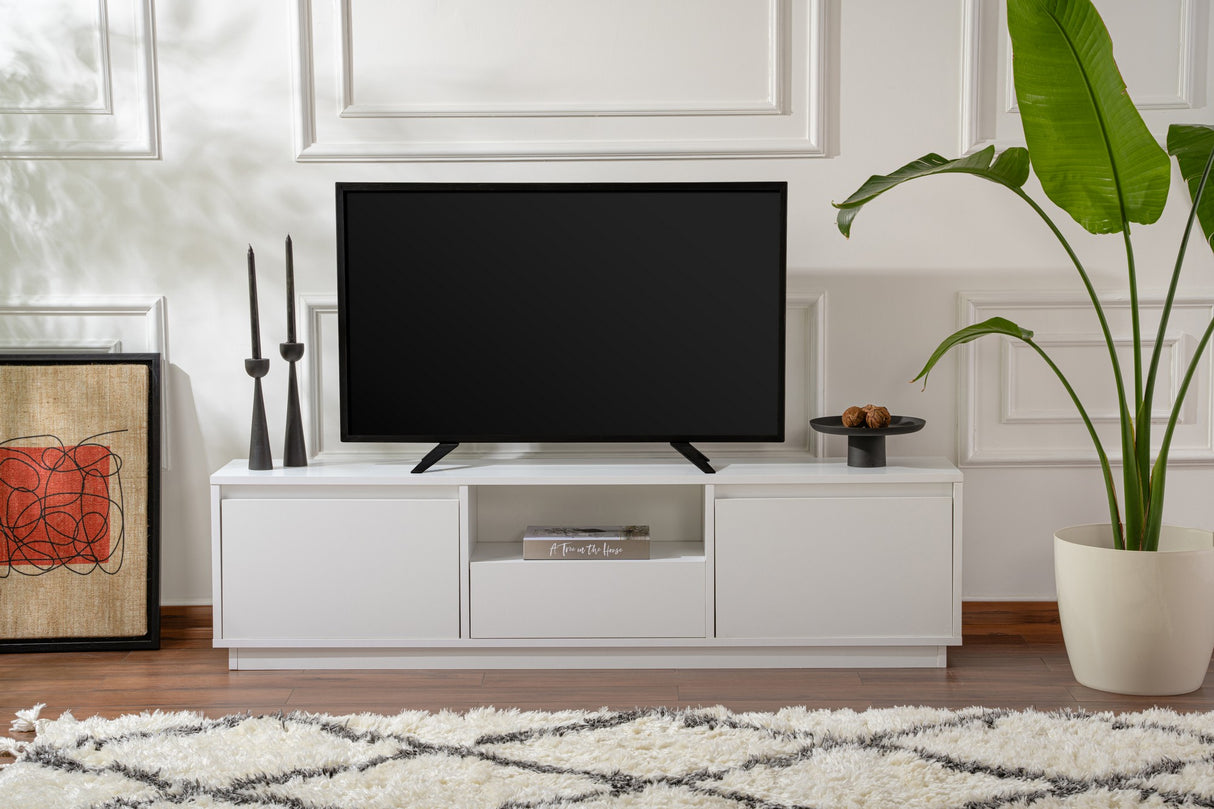 TV furniture VANGUARD Naturel White Melamine 160x42x29.5 cm